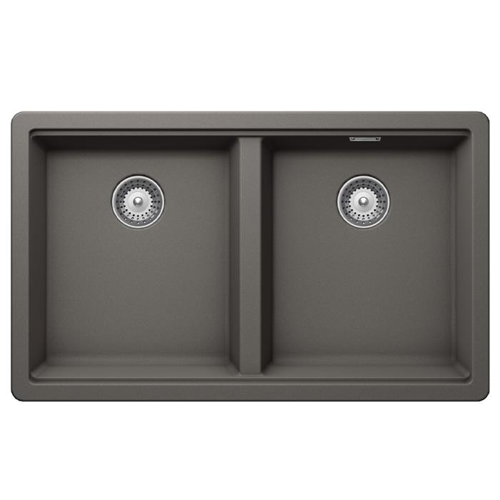 LAVELLO GALAXY N200U 2 VASCHE - 80cm SILVERSTONE