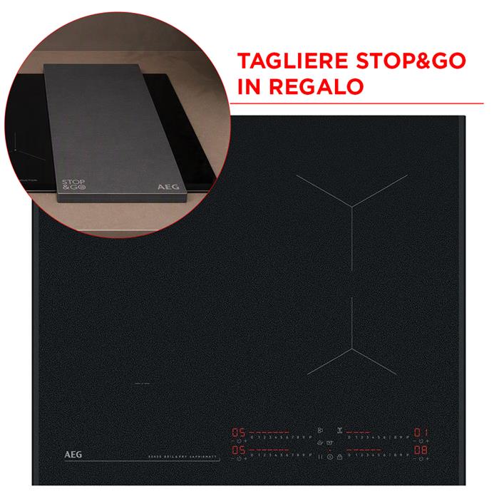 Set pentole in omaggio - NII64B30AZ PIANO COTTURA INDUZIONE 60cm 4 ZONE BRIDGE A SINISTRA SAPHIRMATT