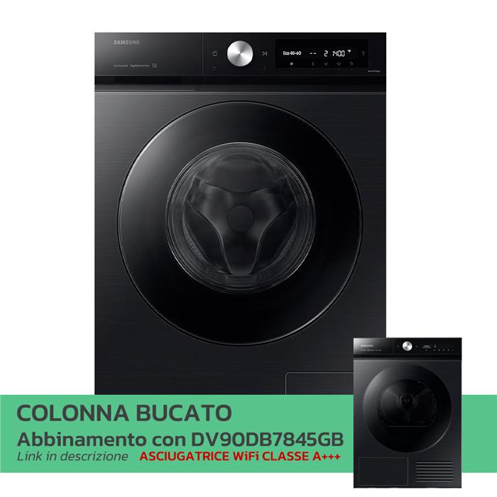 BESPOKE AI - LAVATRICE 11KG CLASSE A VAPORE IGIENIZZANTE NERO   